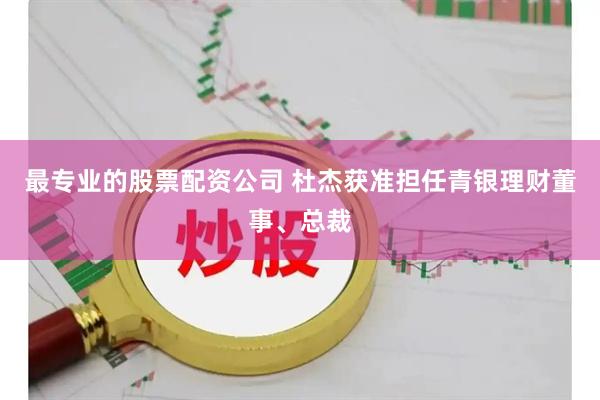 最专业的股票配资公司 杜杰获准担任青银理财董事、总裁